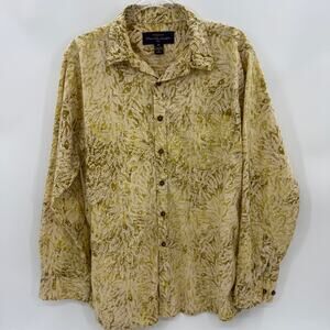 PETE HUNTINGTON Long Sleeve Shirt Men's Size XL Hawaiian Hand Dyed Button Front